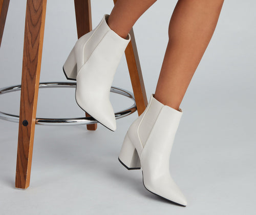On Point Faux Leather Booties