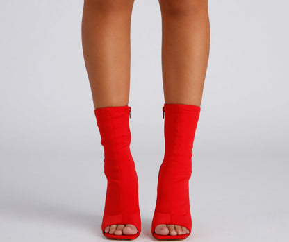 Peep Toe Stunner Stiletto Booties