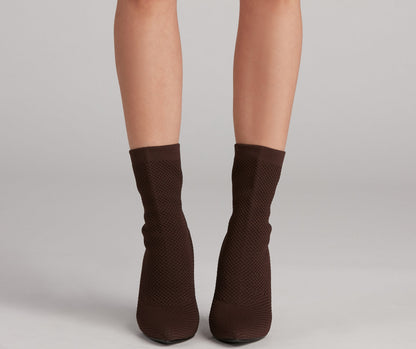 Major Strut Knit Stiletto Booties