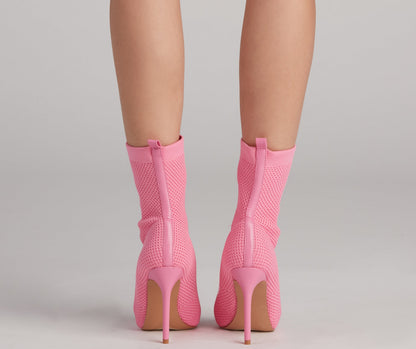 Major Strut Knit Stiletto Booties