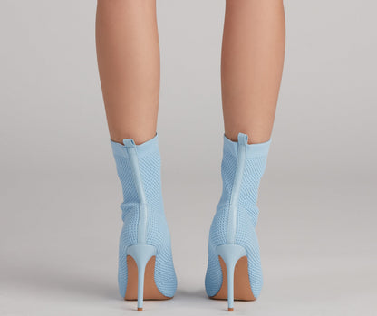 Major Strut Knit Stiletto Booties