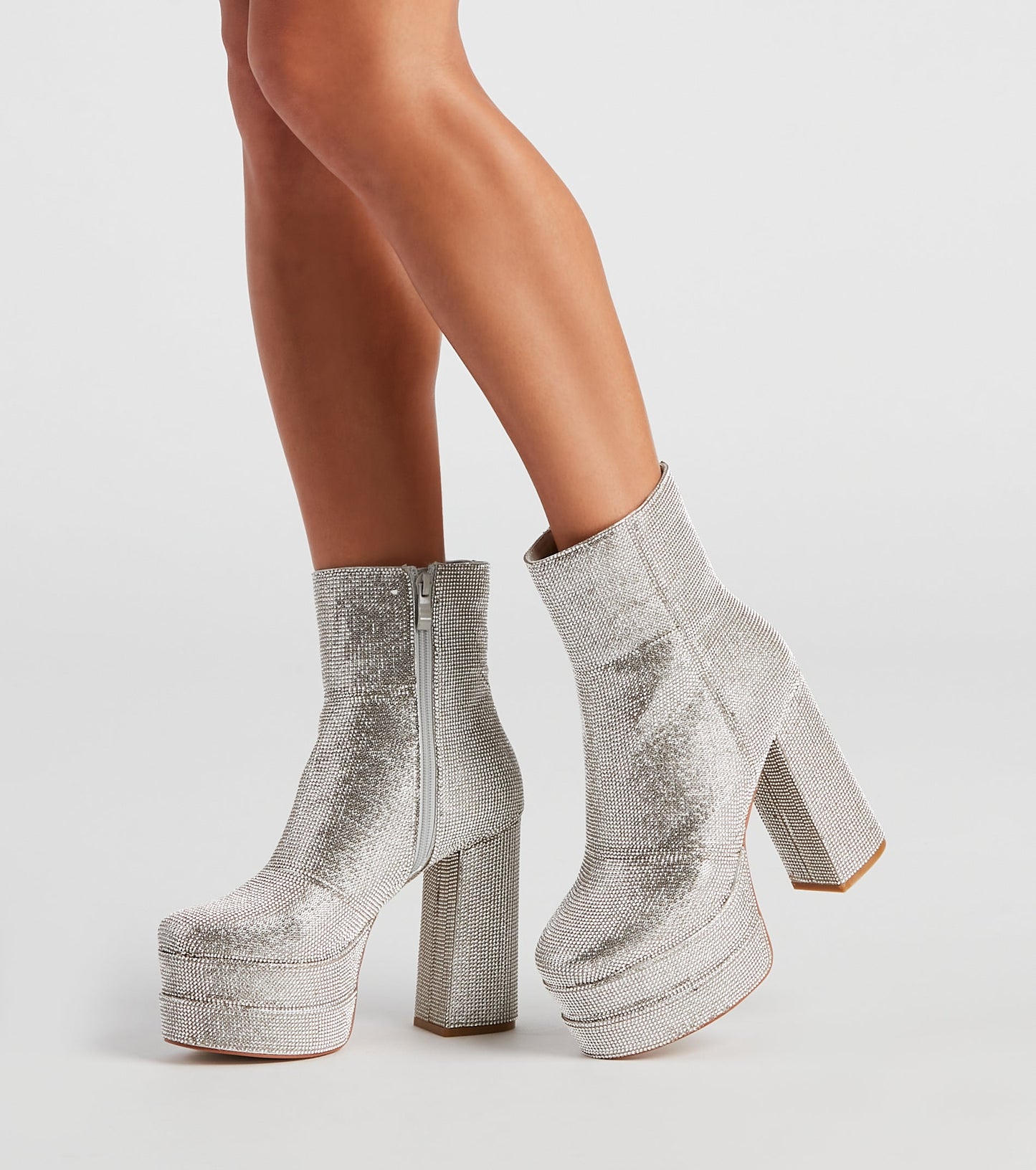 Retro Gal Rhinestone Heel Booties