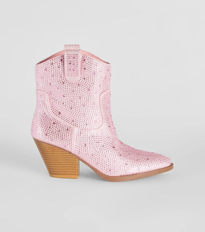 Glitzy Rhinestone Western Booties