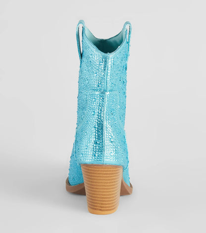 Glitzy Rhinestone Western Booties