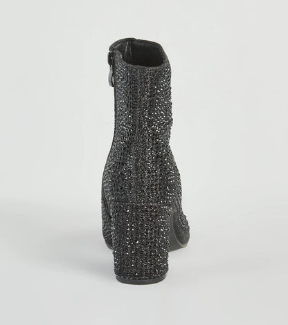 Glamorous Era Iridescent Rhinestone Booties