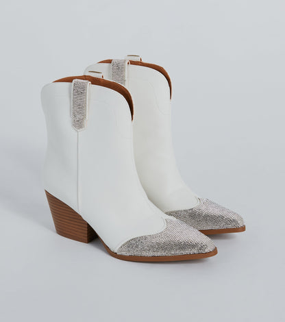 Sparkle Time Rhinestone Western Ankle Booties