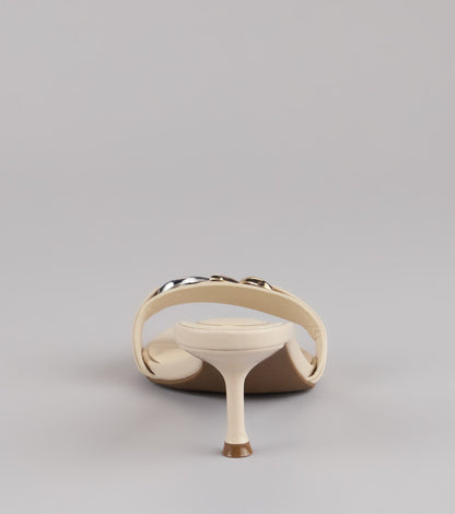 Double Take Hardware Kitten Mules