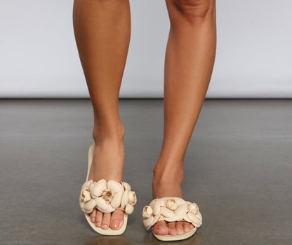 Floral Glam Square Toe Sandals