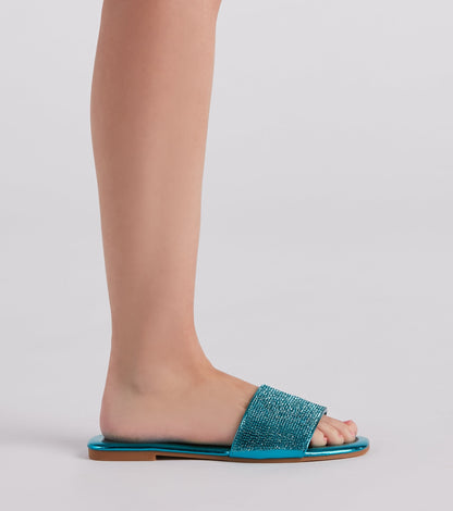 Magic In Metallic Rhinestone Sandals