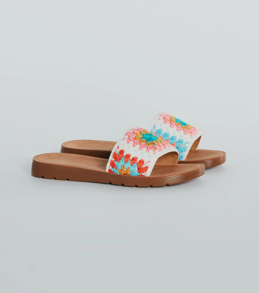 Summer Mood Floral Crochet Sandals
