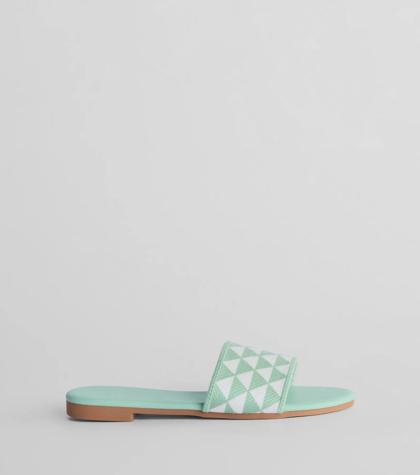 Points Of Interest Triangle Print Strap Flat Sandals