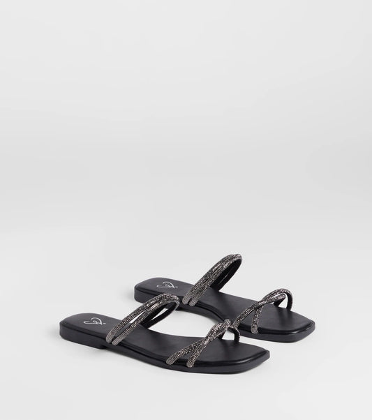 Memorable Muse Rhinestone Strappy Sandals