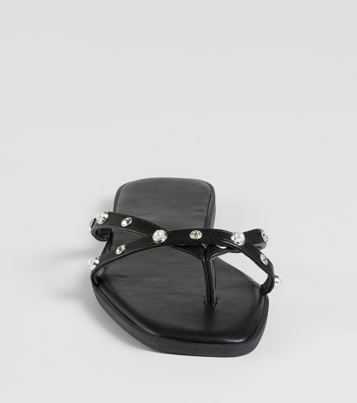 Stylishly Glam Strappy Rhinestone Pearl Sandals