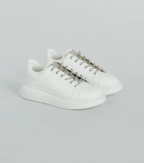 Glam Squad Faux Leather Rhinestone Sneakers
