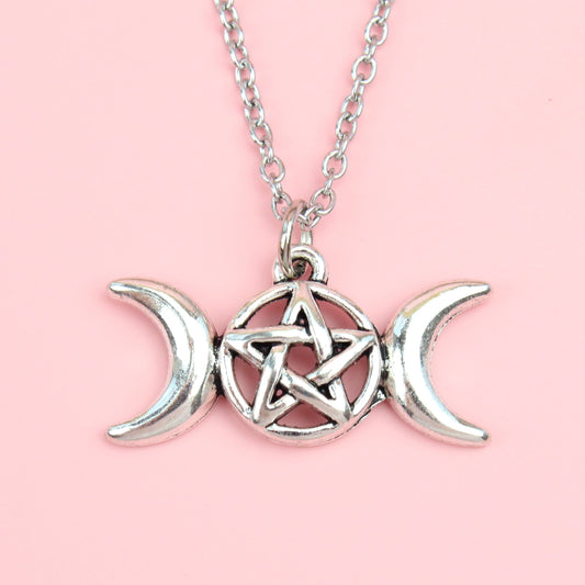 Pentagram & Moon Necklace