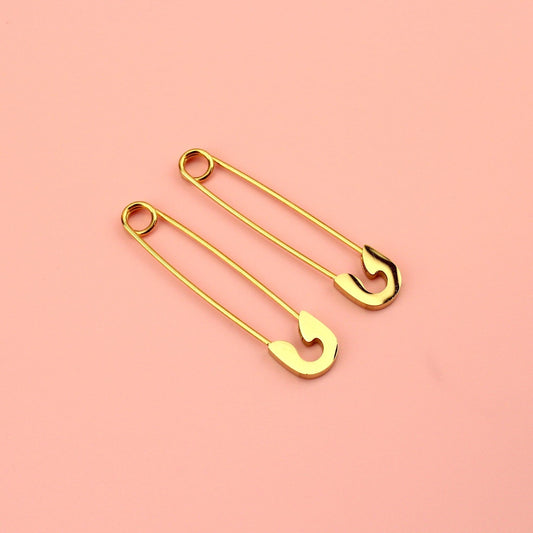 Pin it to Win it Safety Pin Earrings (Gold Plated)