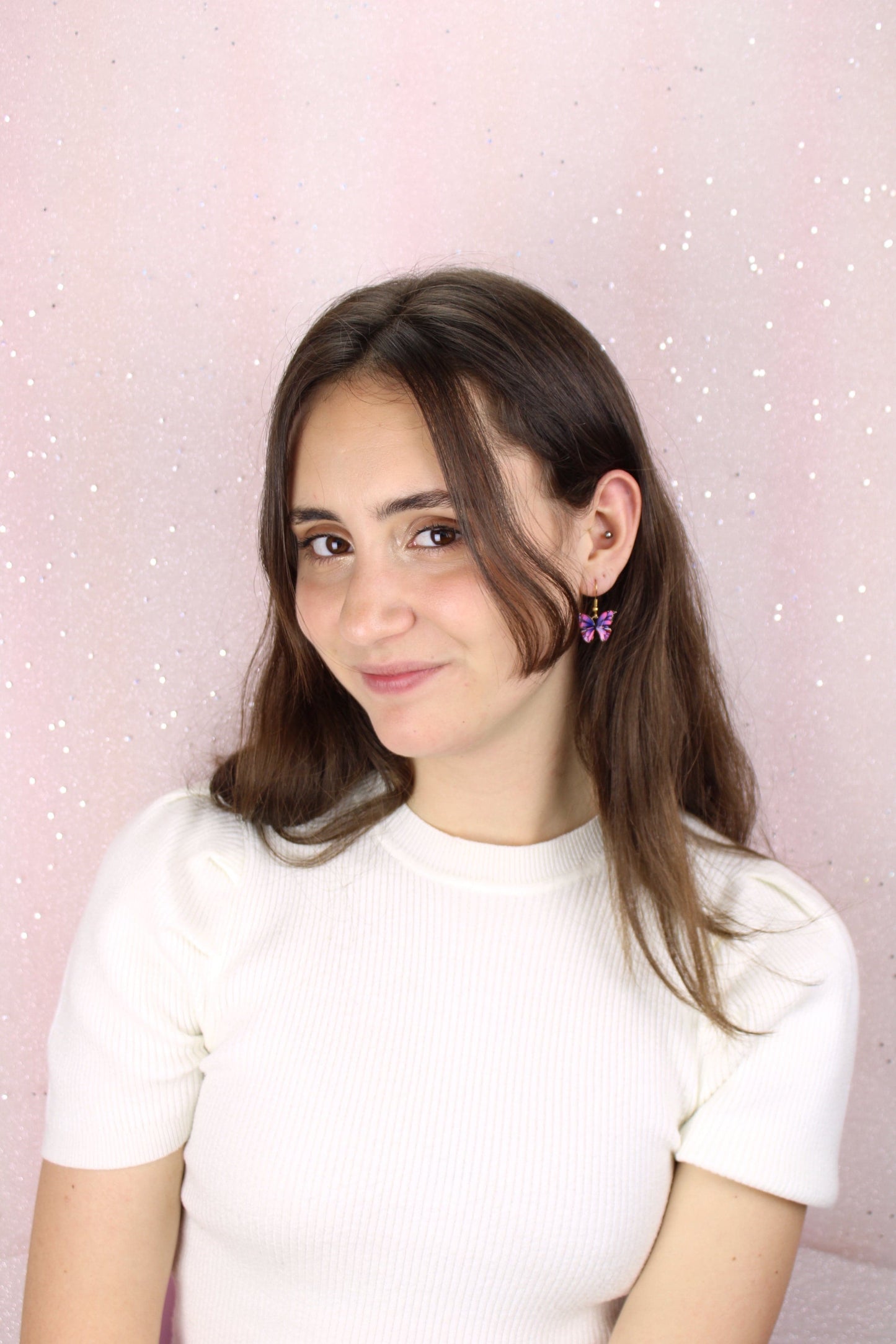 Pink & Purple Butterfly Earrings