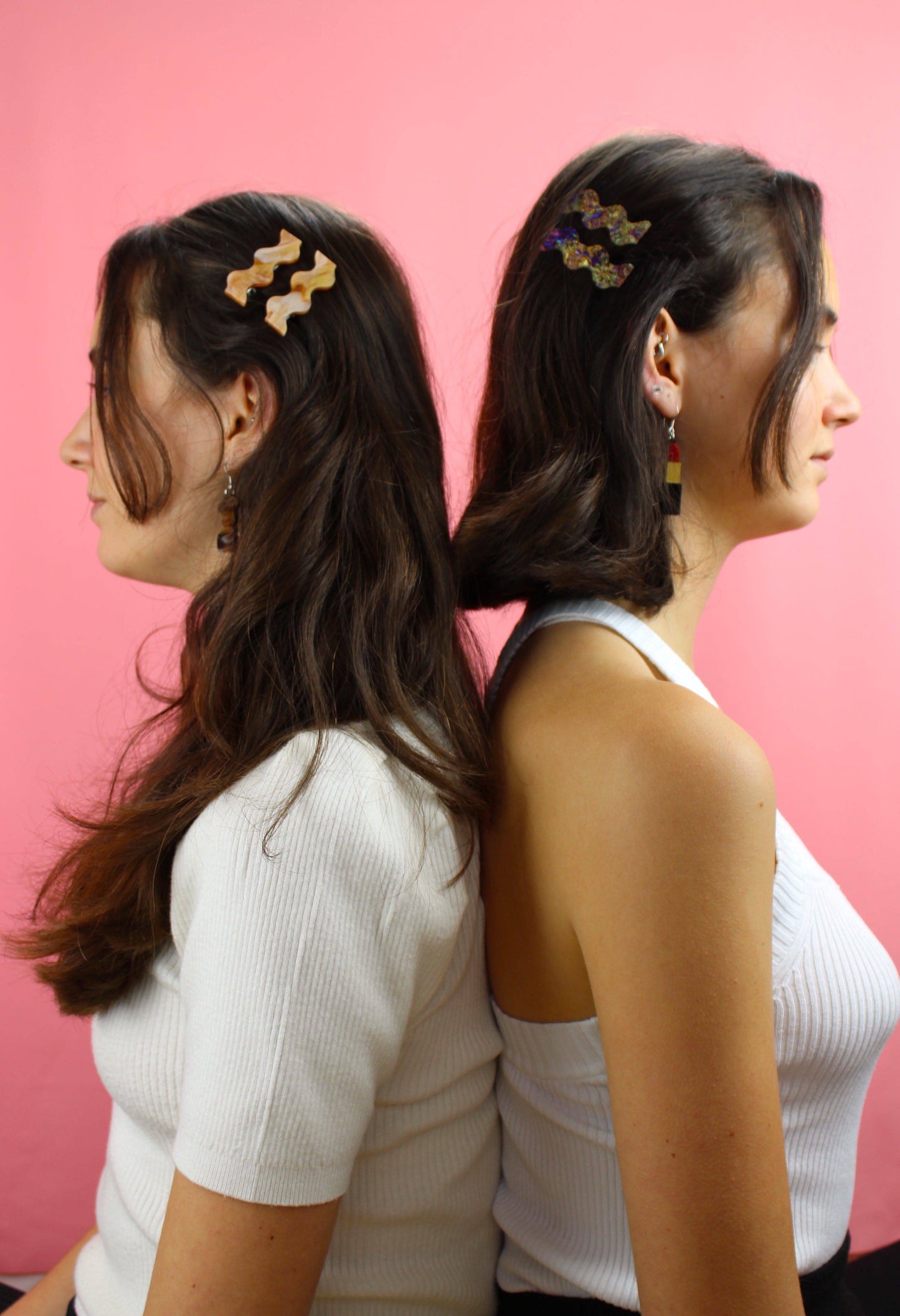 Pecan Wavy Hair Clips