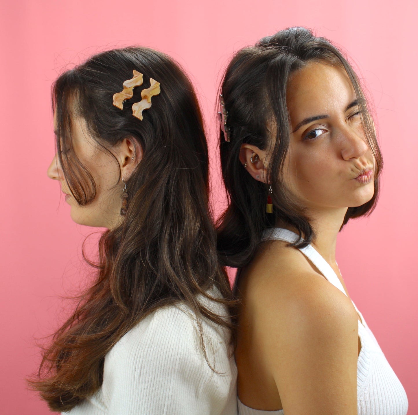 Pecan Wavy Hair Clips