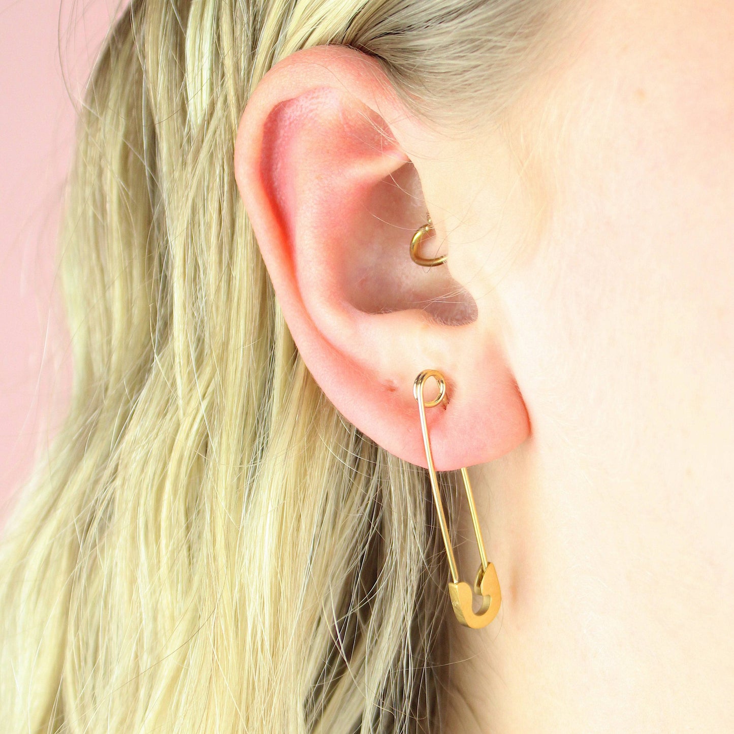 Pin it to Win it Safety Pin Earrings (Gold Plated)