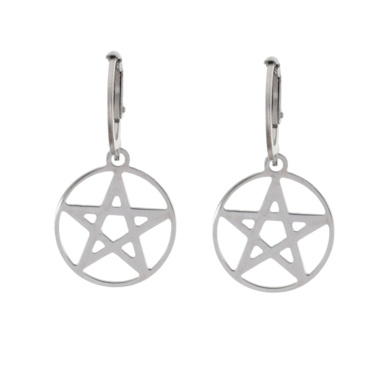 Pentagram Hoop Earrings