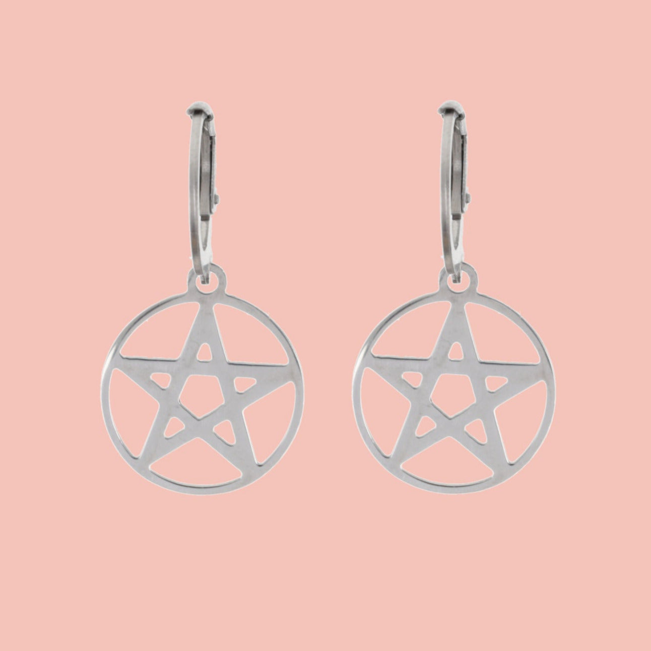 Pentagram Hoop Earrings