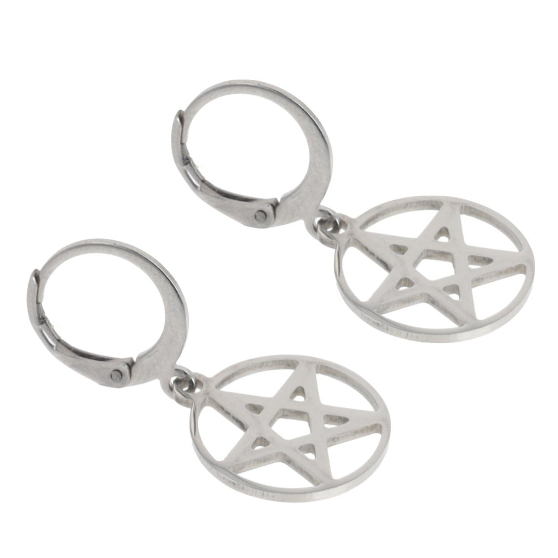 Pentagram Hoop Earrings