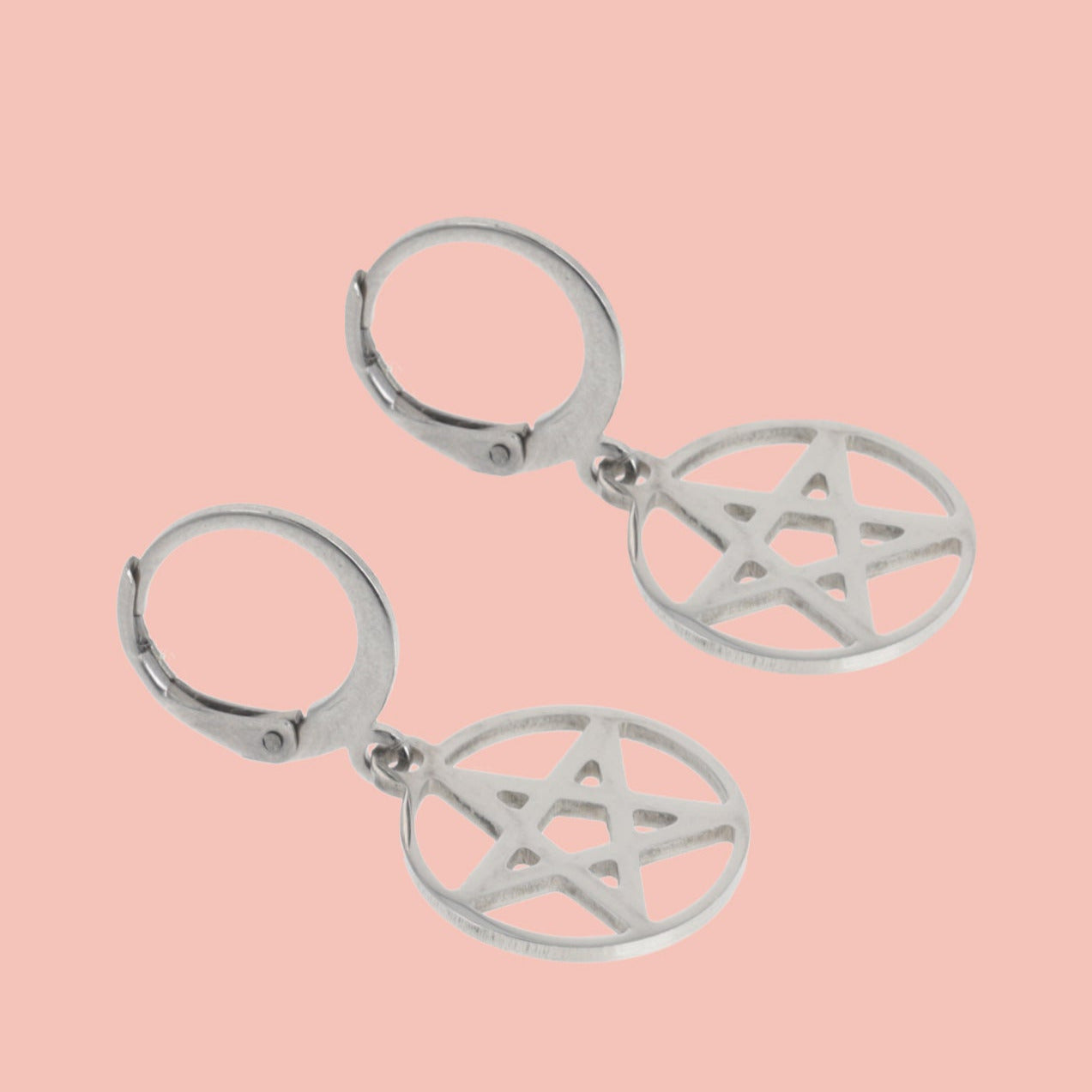 Pentagram Hoop Earrings