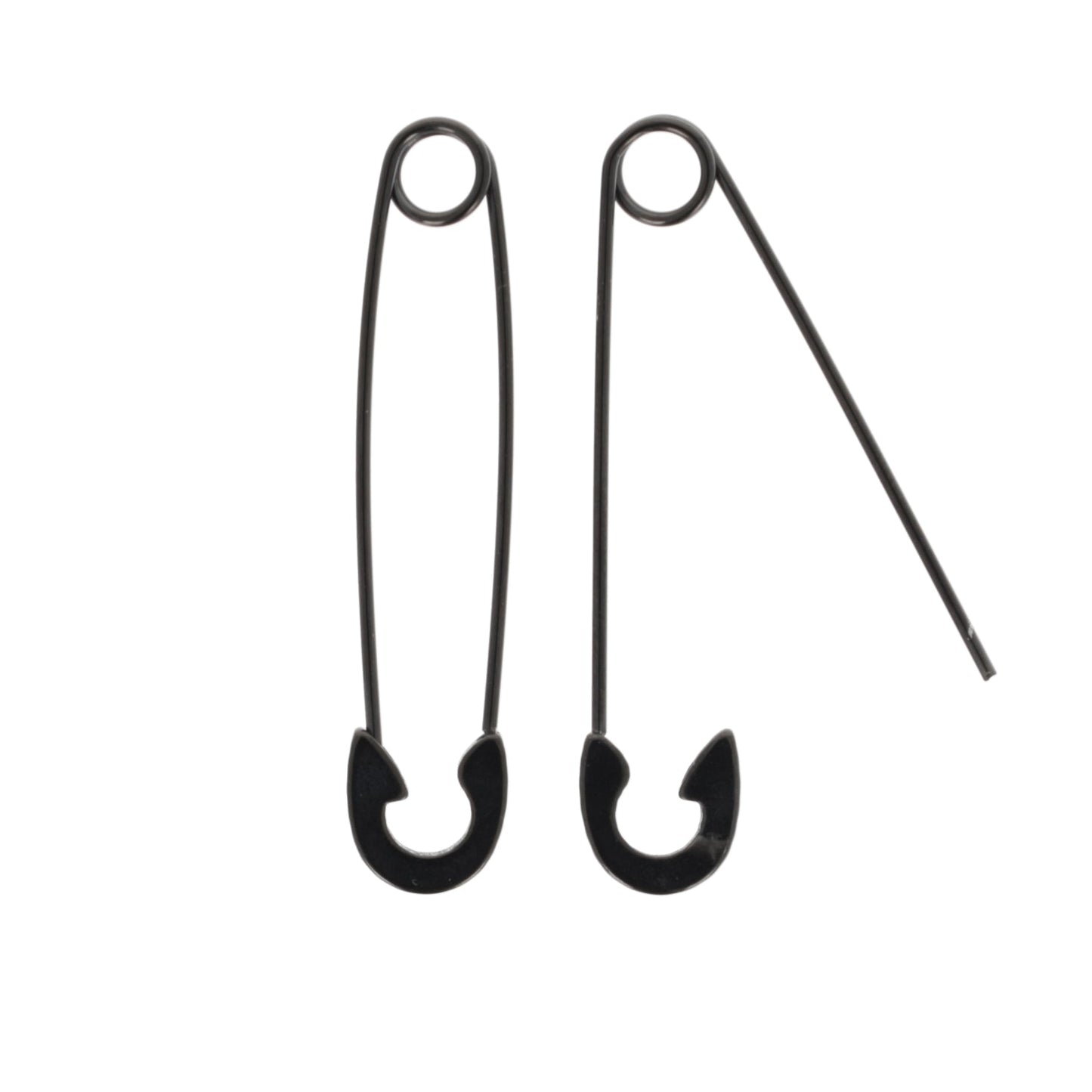 Pin it to Win it Safety Pin Earrings (Black)