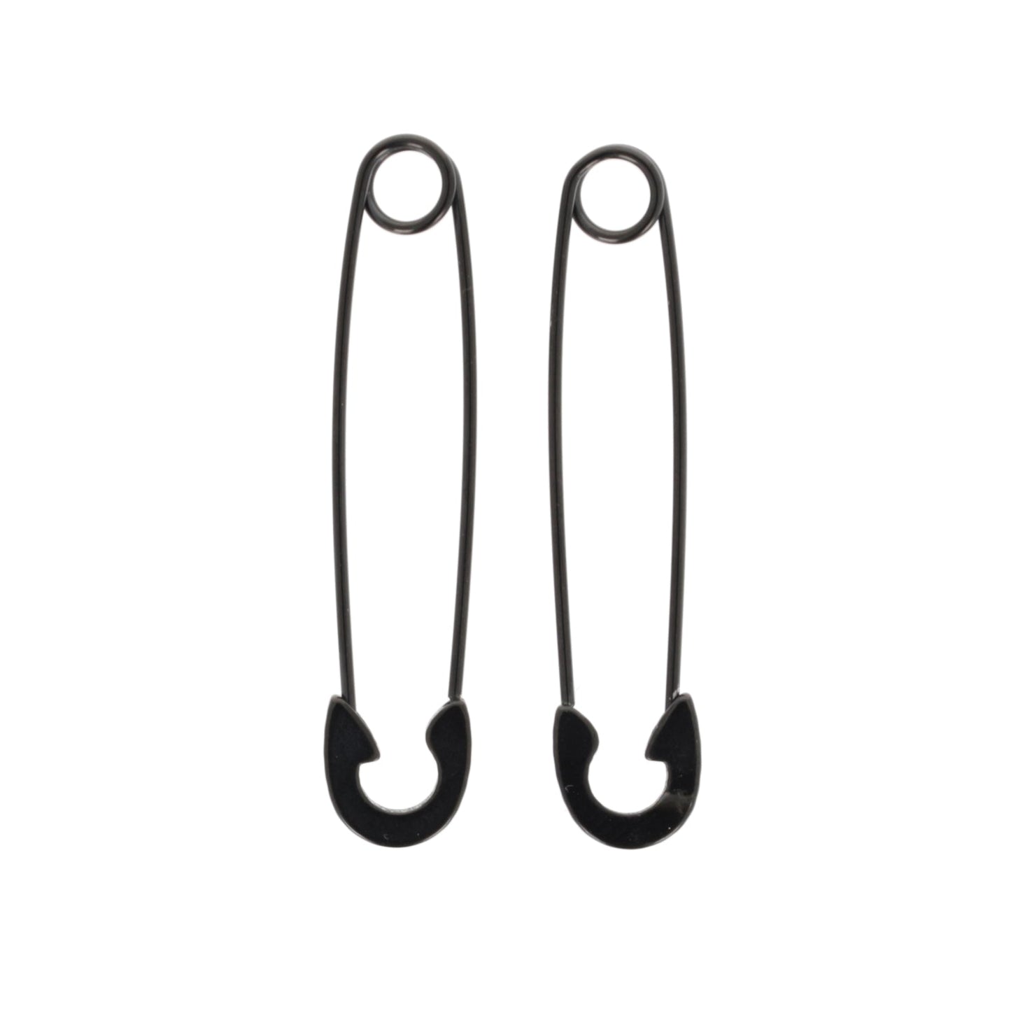 Pin it to Win it Safety Pin Earrings (Black)