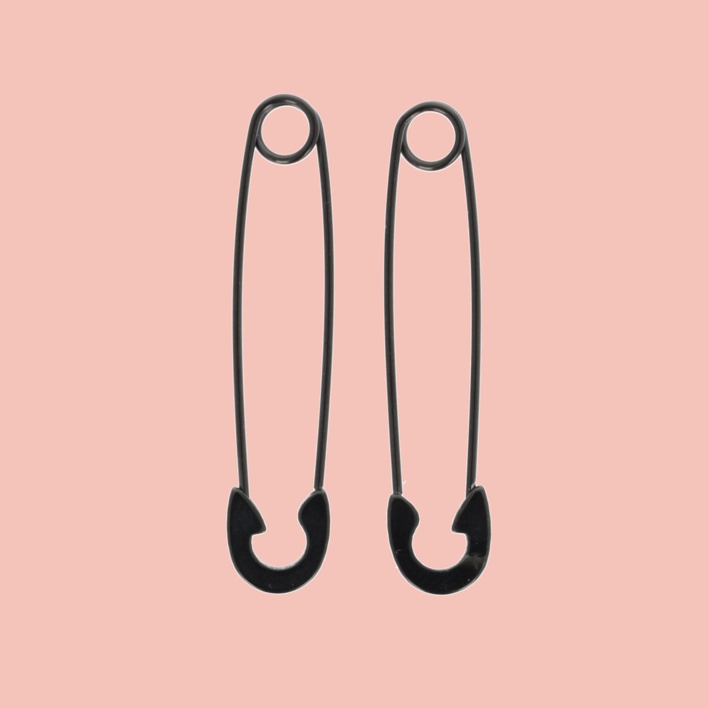 Pin it to Win it Safety Pin Earrings (Black)