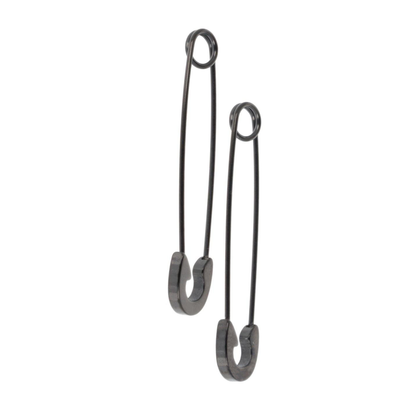Pin it to Win it Safety Pin Earrings (Black)