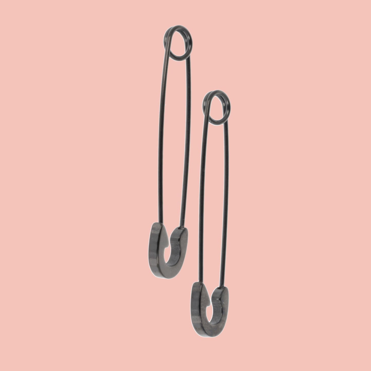 Pin it to Win it Safety Pin Earrings (Black)