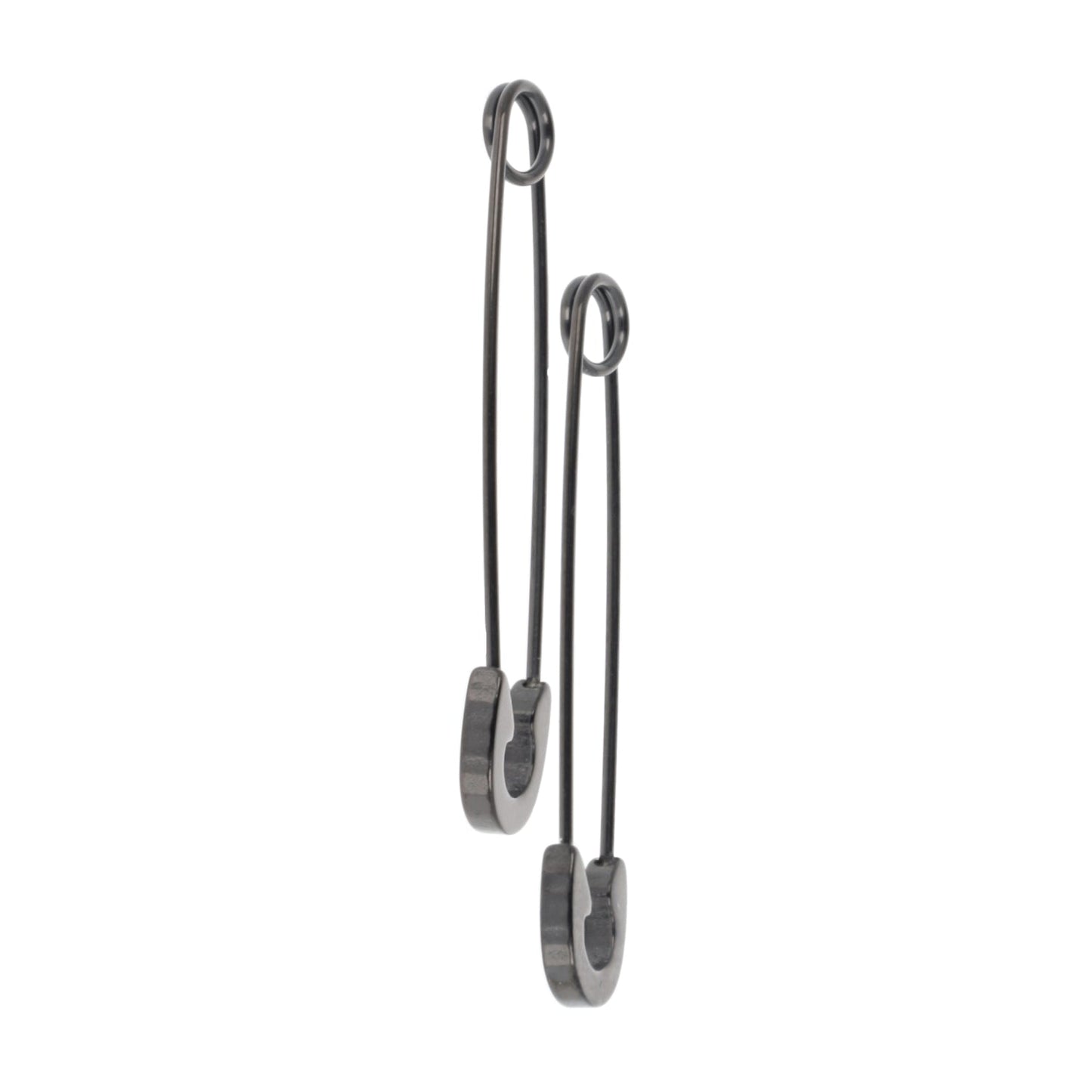 Pin it to Win it Safety Pin Earrings (Black)