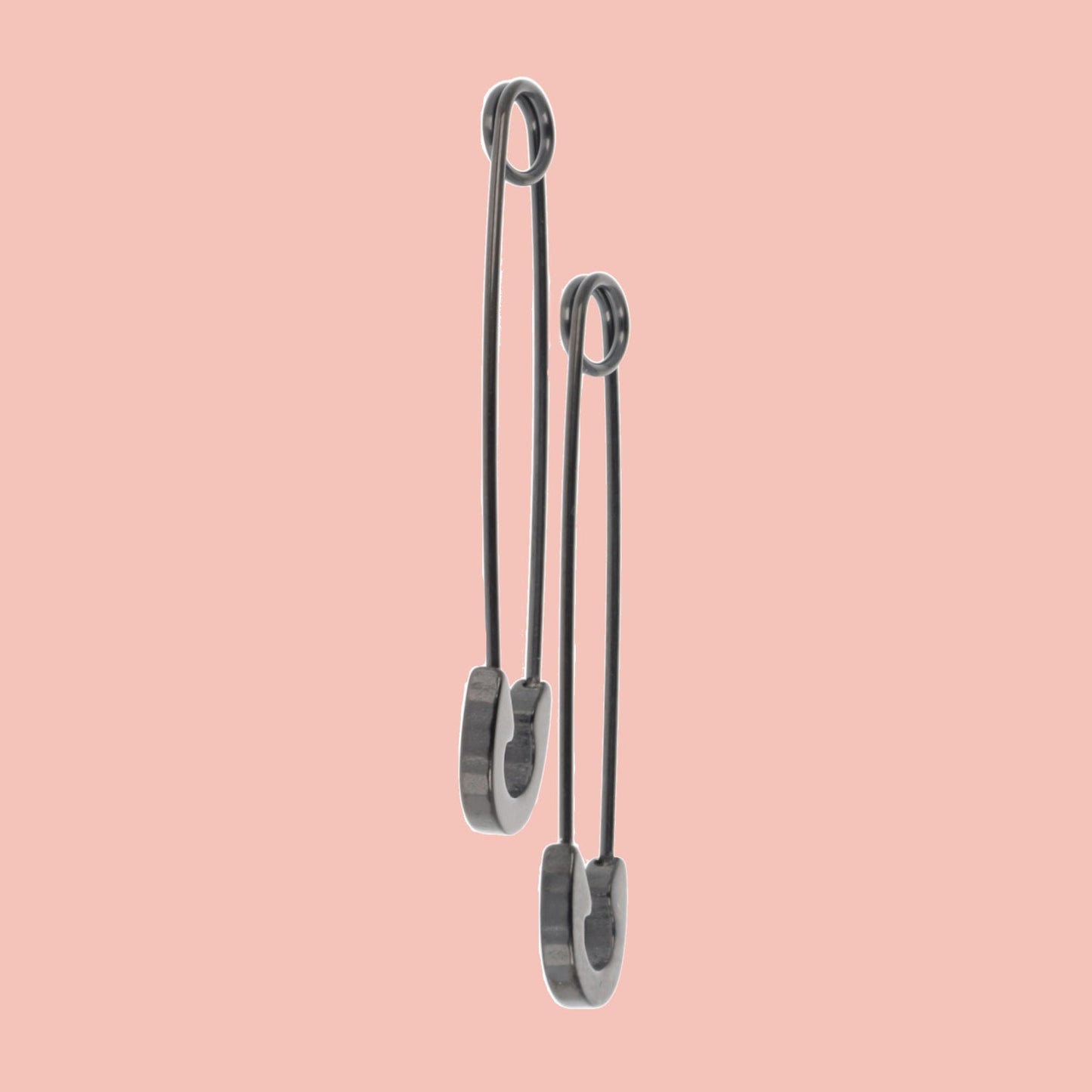 Pin it to Win it Safety Pin Earrings (Black)