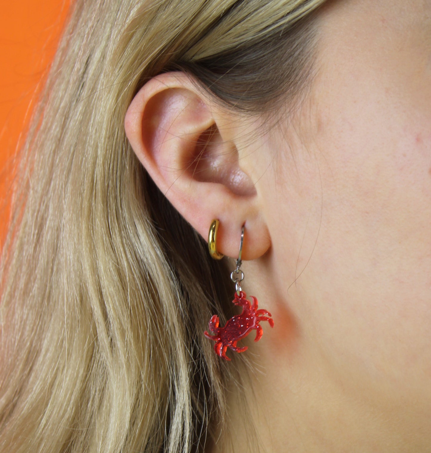 Pinch Me! Crab Huggie Hoop Earrings