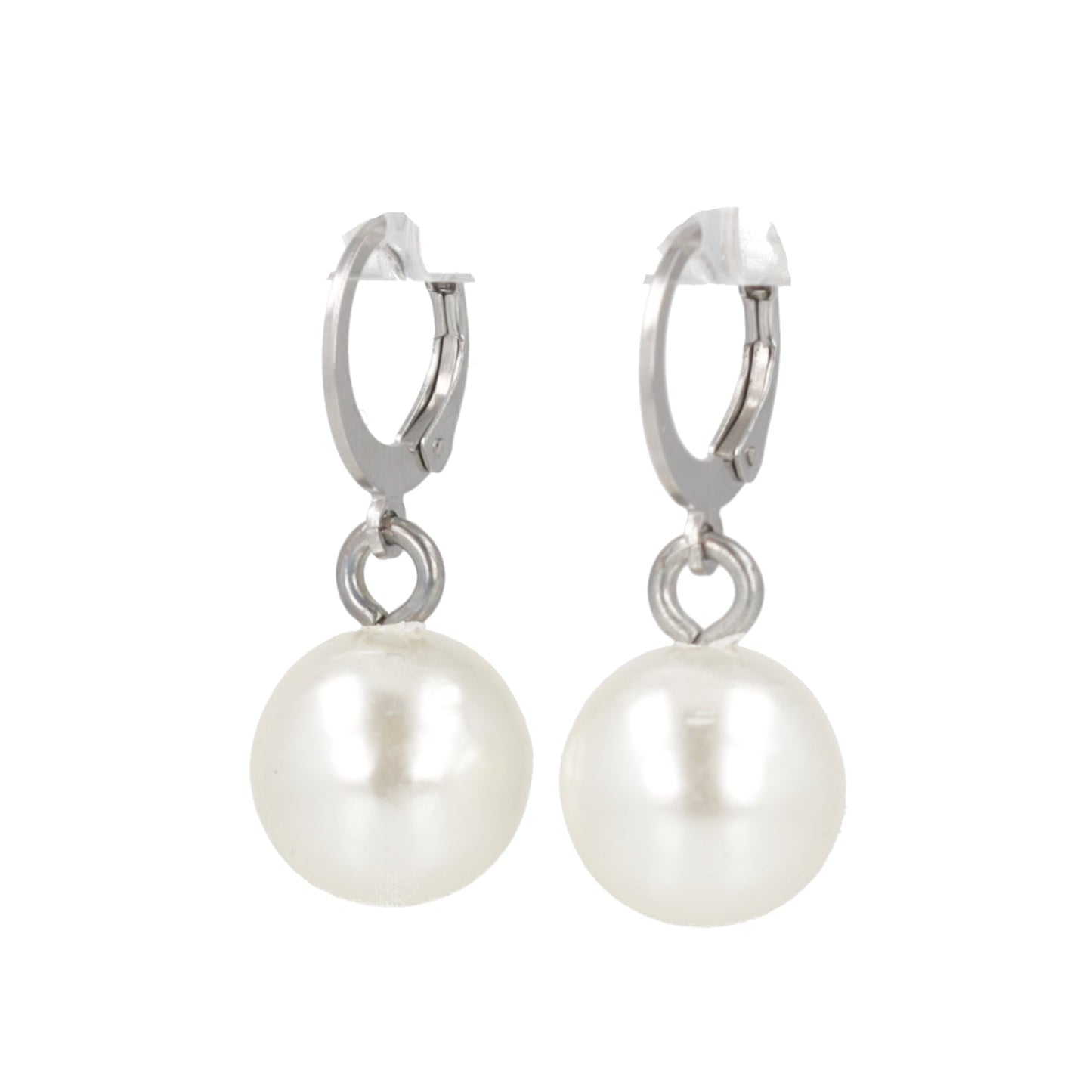 Pearl Huggie Hoops