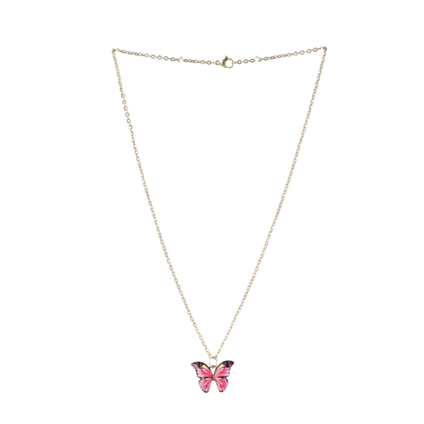 Pink Butterfly Necklace