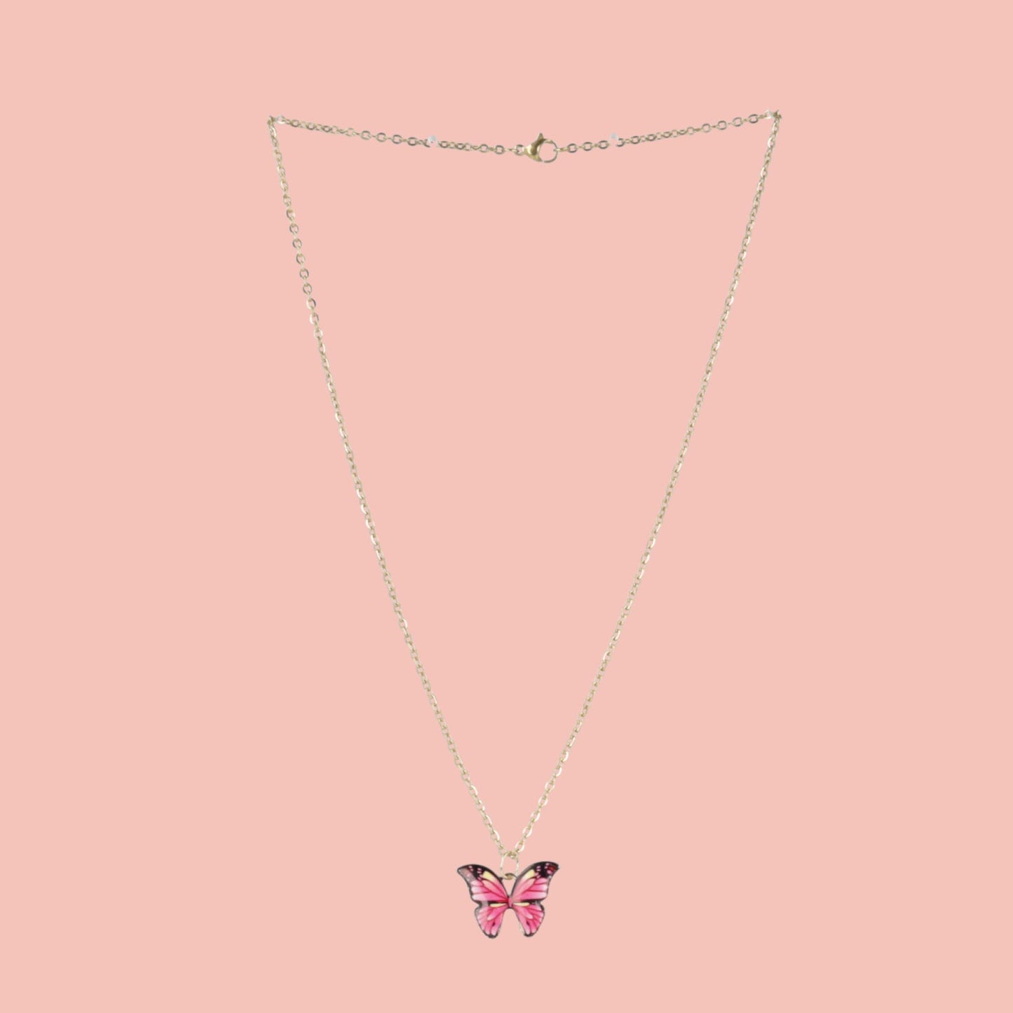 Pink Butterfly Necklace