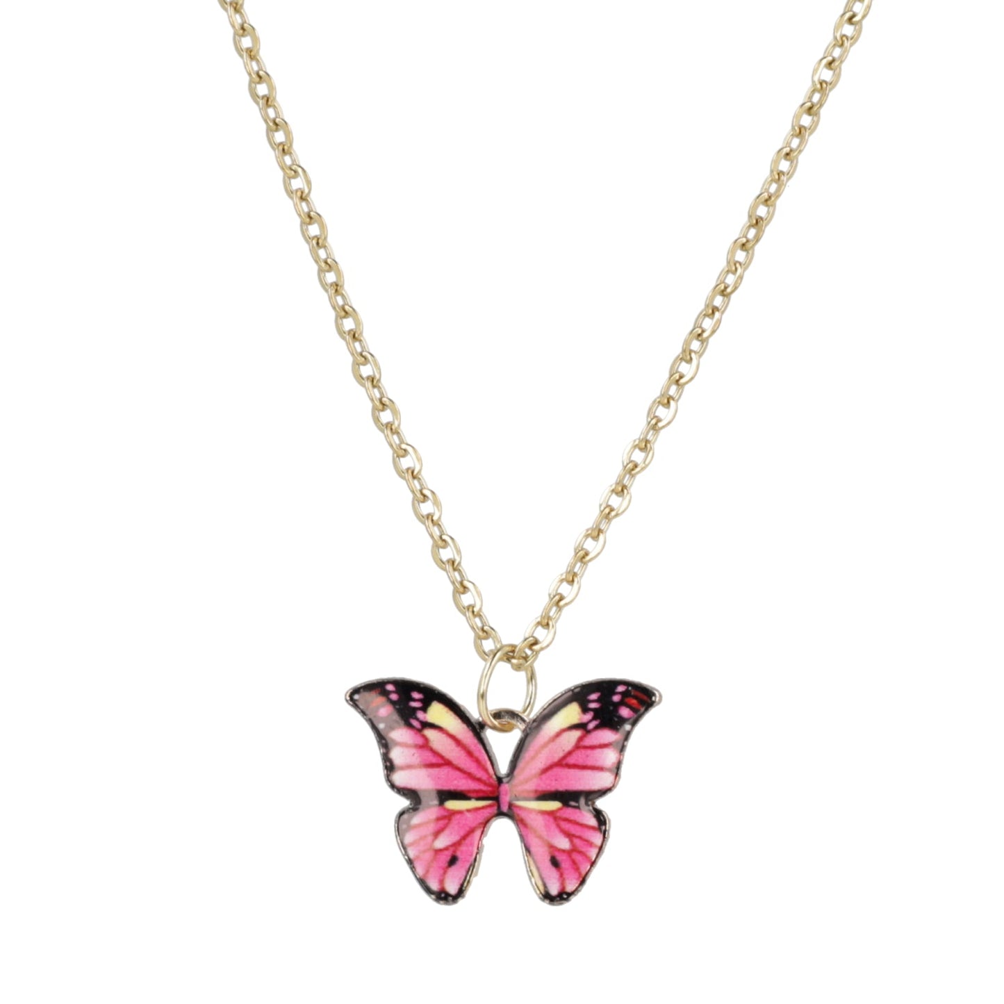Pink Butterfly Necklace