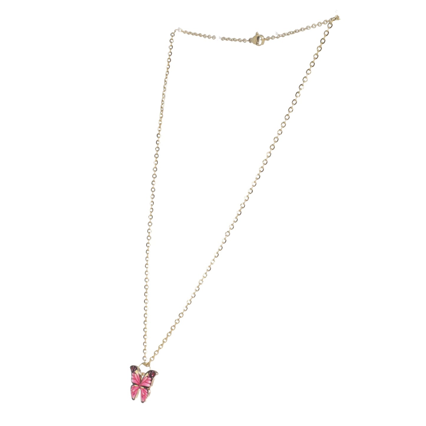 Pink Butterfly Necklace