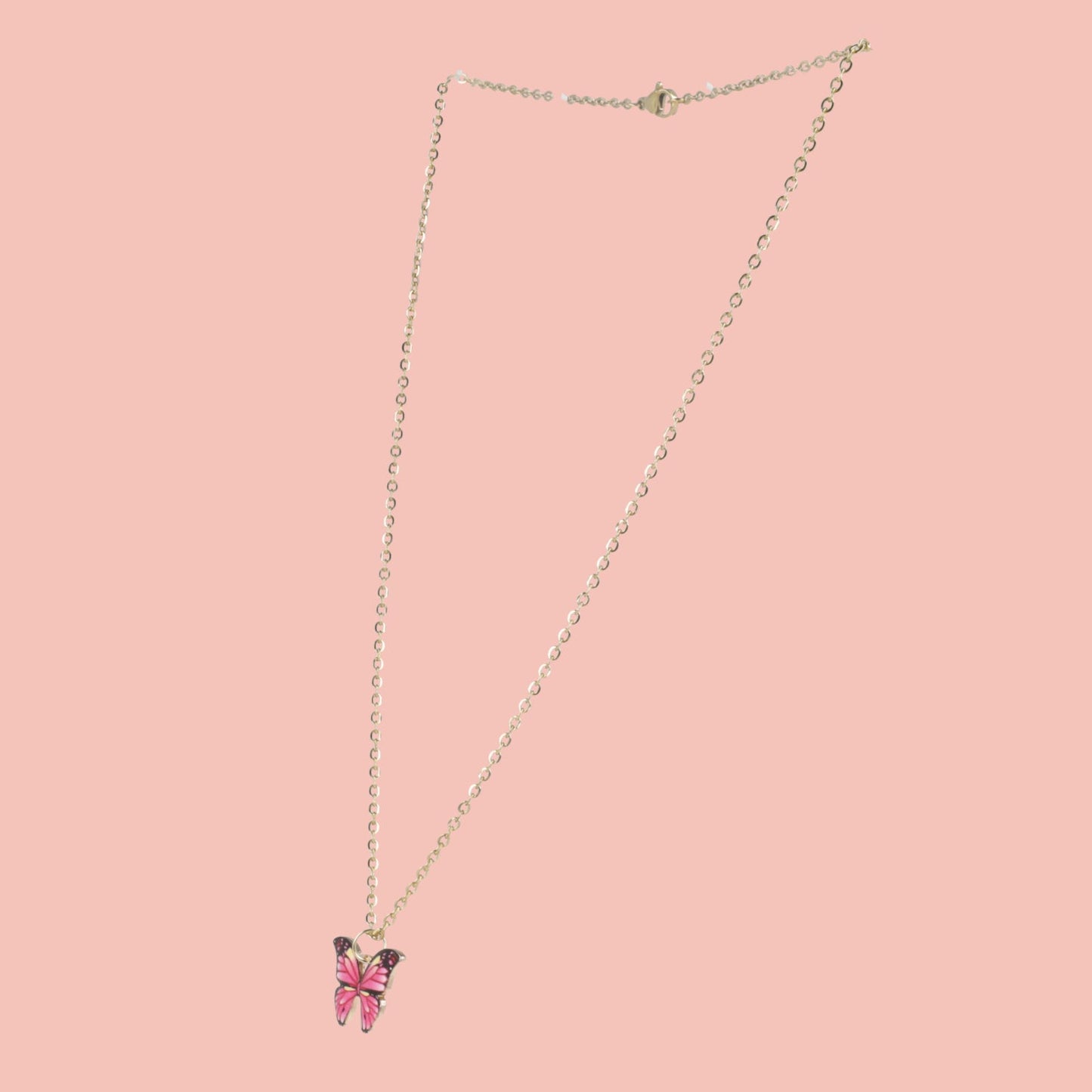 Pink Butterfly Necklace