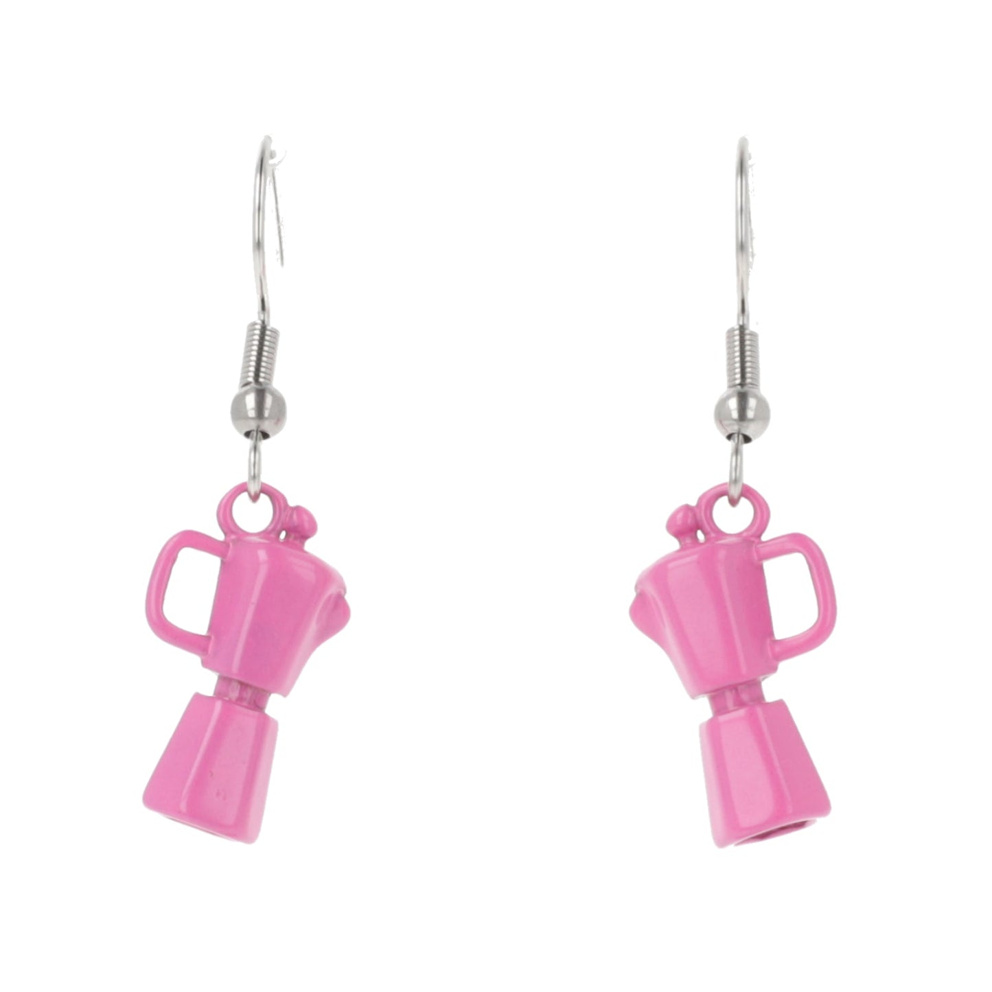 Pink Coffee Pot Earrings
