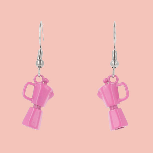 Pink Coffee Pot Earrings