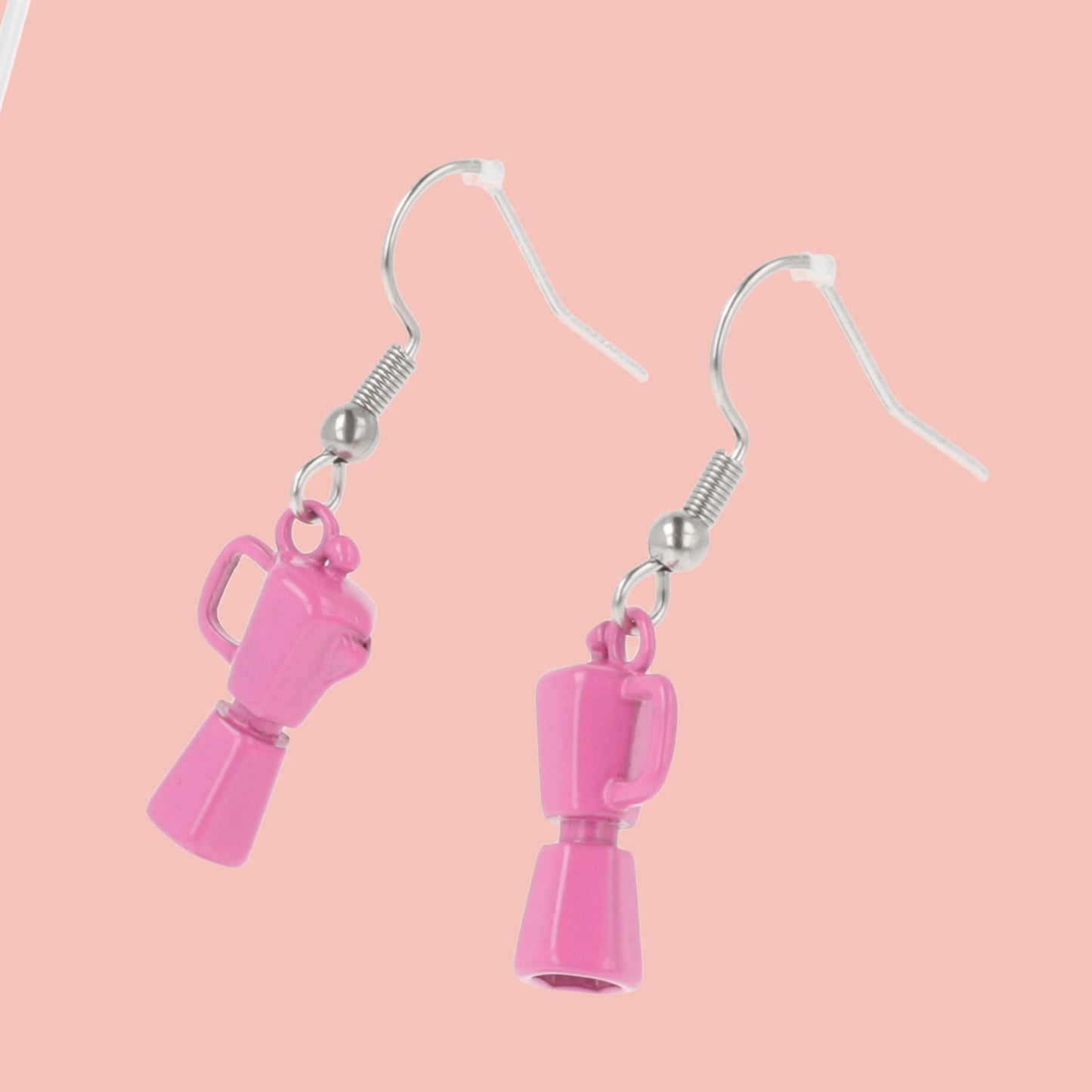 Pink Coffee Pot Earrings